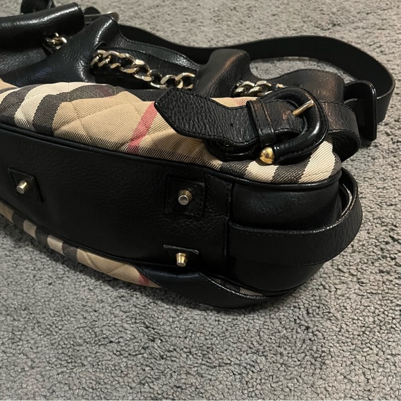 Burberry Brown/Beige Leather and Quilted House Check handbag - Picture 2 of 10